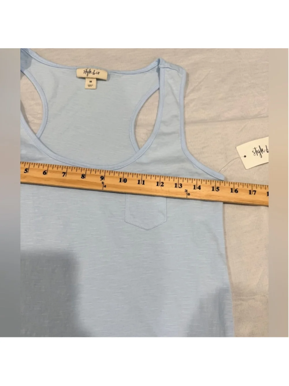 Style & Co Women's Round Neck Razorback Tank Top Light Blue Size XS New